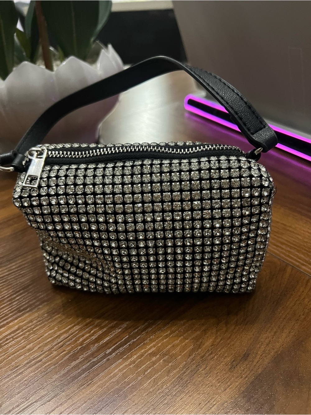 Black Rhinestone Bag - Sparkling Evening Mini